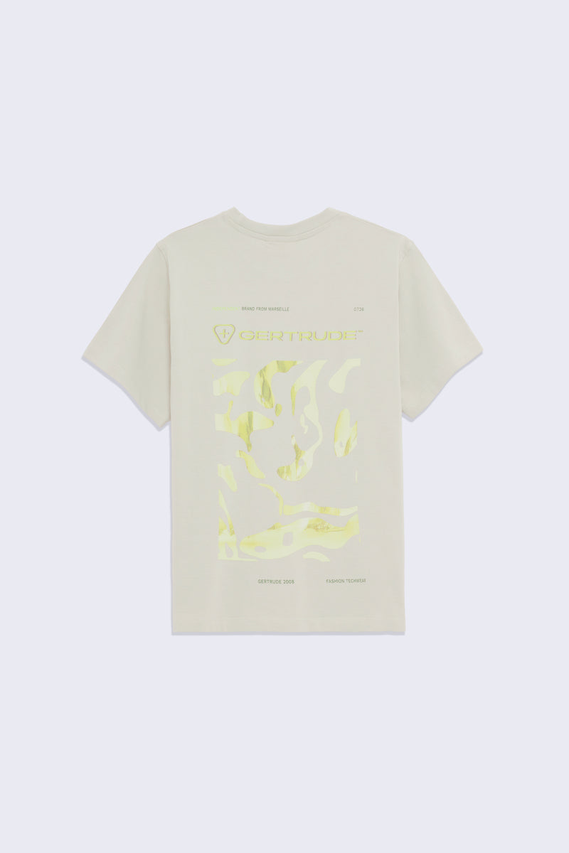 Cotton T-shirt with contrasting Leopoldine Chrome print