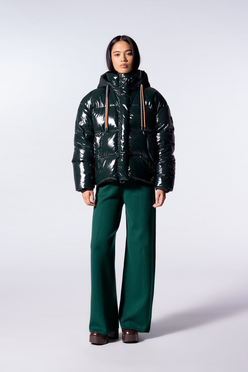 Doudoune courte brillante Lili Bright Dark Forest