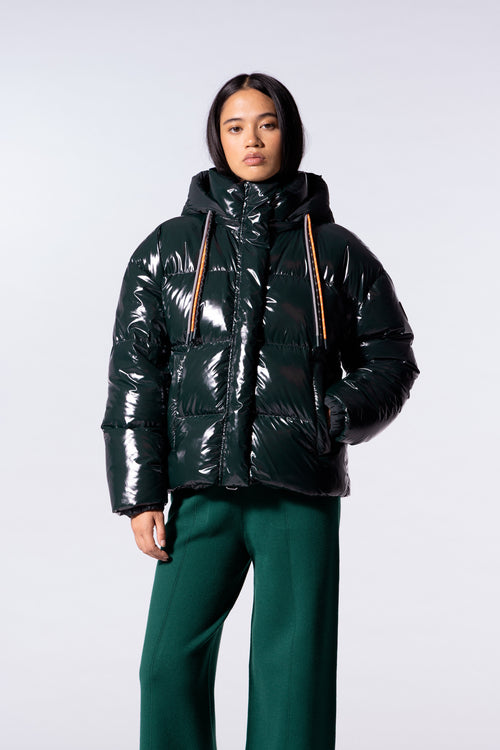 Doudoune courte brillante Lili Bright Dark Forest