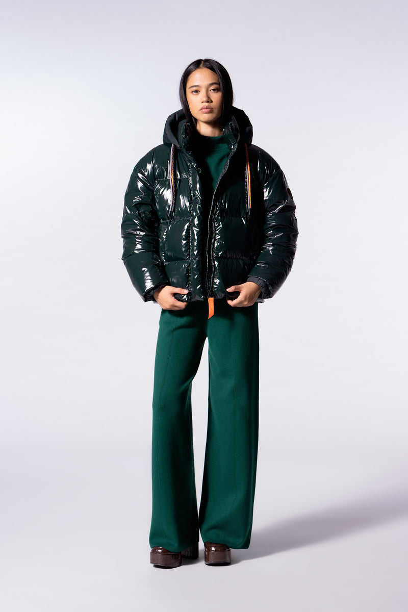 Doudoune courte brillante Lili Bright Dark Forest