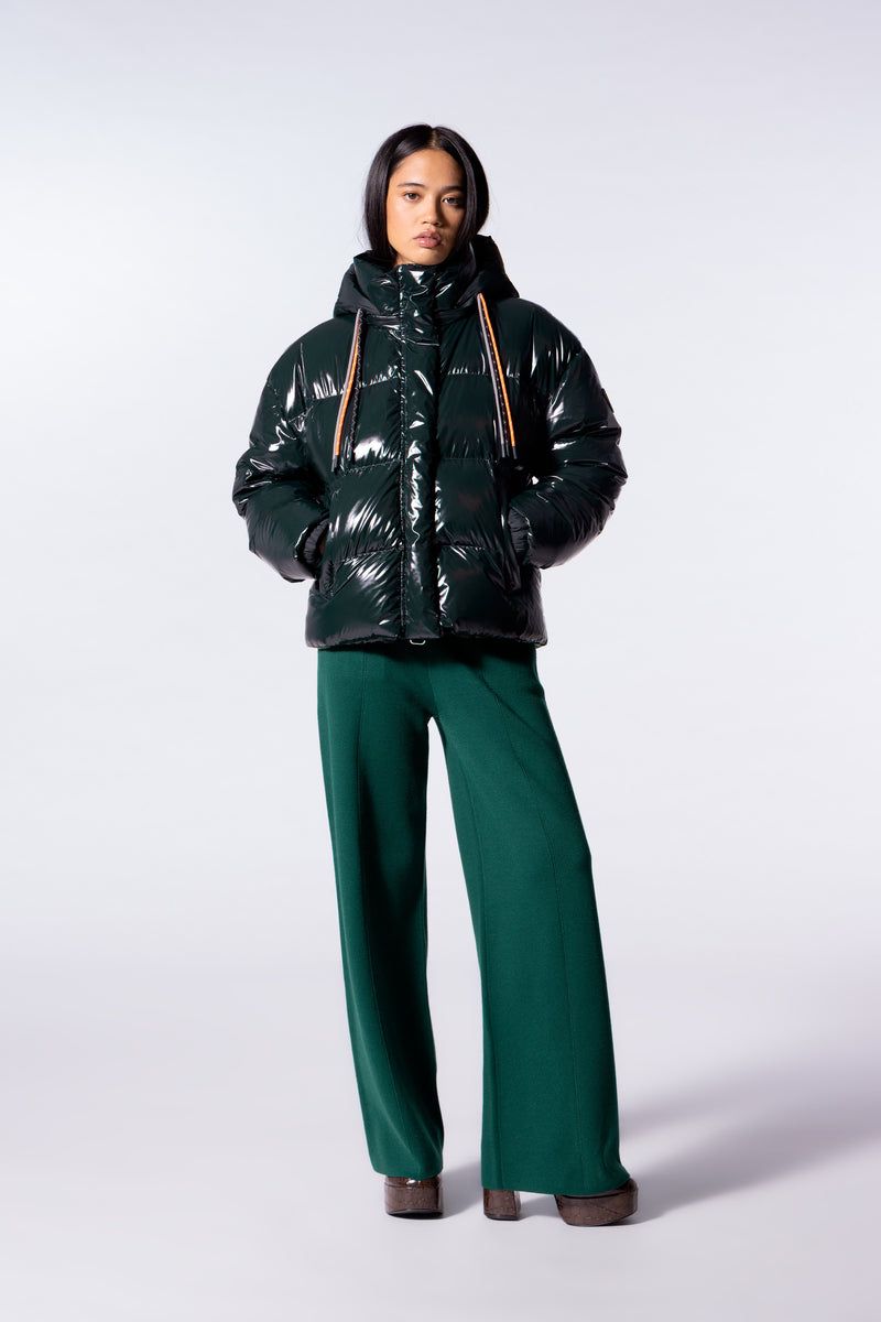 Doudoune courte brillante Lili Bright Dark Forest