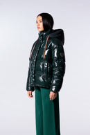 Doudoune courte brillante Lili Bright Dark Forest