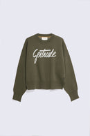 Pull court en maille jacquard à manches tombantes Nath Script