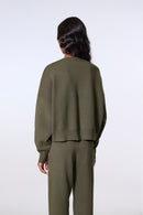 Pull court en maille jacquard à manches tombantes Nath Script