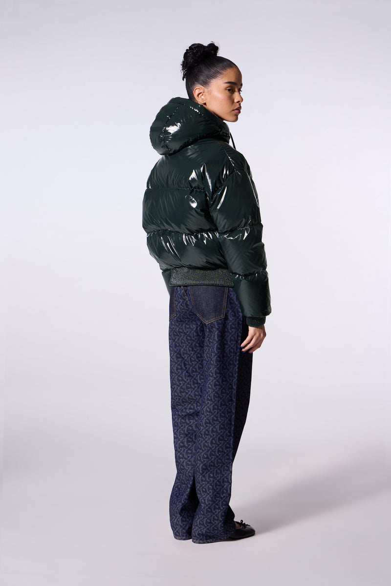 Doudoune courte brillante Nine Dark Forest