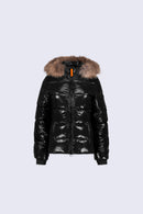 Doudoune brillante cintrée avec fourrure Olga Bright