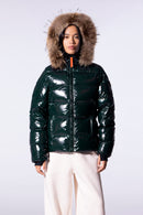 Doudoune brillante cintrée avec fourrure Olga Bright