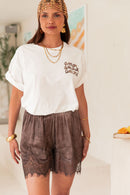 HAIDEN Chocolat - Short Dentelle