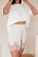HAIDEN Écru - Short Dentelle