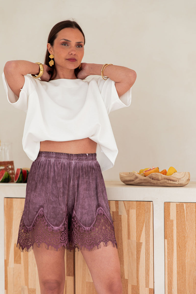 HAIDEN Prune - Short Dentelle