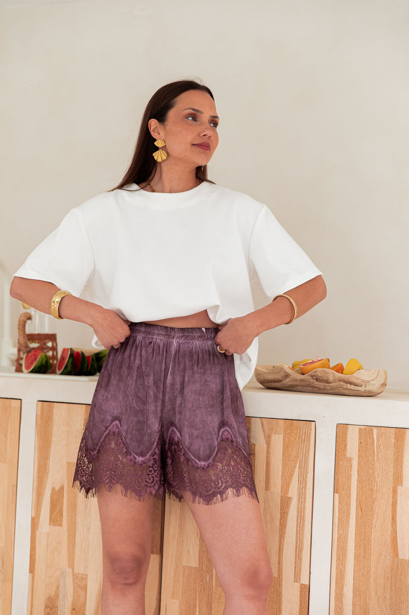 HAIDEN Prune - Short Dentelle