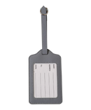 Etiquette a bagages GYL argent vue dos carte identification fond transparent