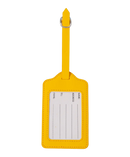 Etiquette a bagages GYL jaune vue dos carte identification fond transparent