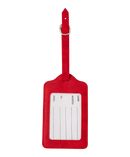 Etiquette a bagages GYL rouge vue dos carte identification fond transparent