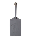 Etiquette a bagages GYL argent vue face logo fond transparent
