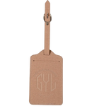 Etiquette a bagages GYL champagne vue face avec logo Createur de Bagages fond transparent