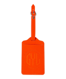 Etiquette a bagages GYL orange vue face logo fond transparent