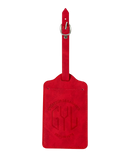 Etiquette a bagages GYL rouge vue face logo fond transparent