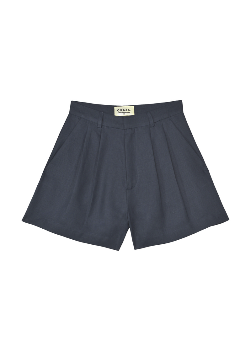 Short Hannah Linen - Navy Blue