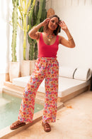 HAPPY Multicolore - Pantalon Fleuri