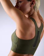 femme portant une brassière de sport hastko BRA N°42 #color_kaki