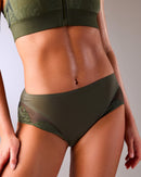 woman wearing seamless sports panties hastko PANTY N°91 #color_kaki