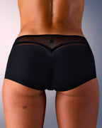 woman wearing hastko seamless sports shorty SHORTY N°19 #color_true-black