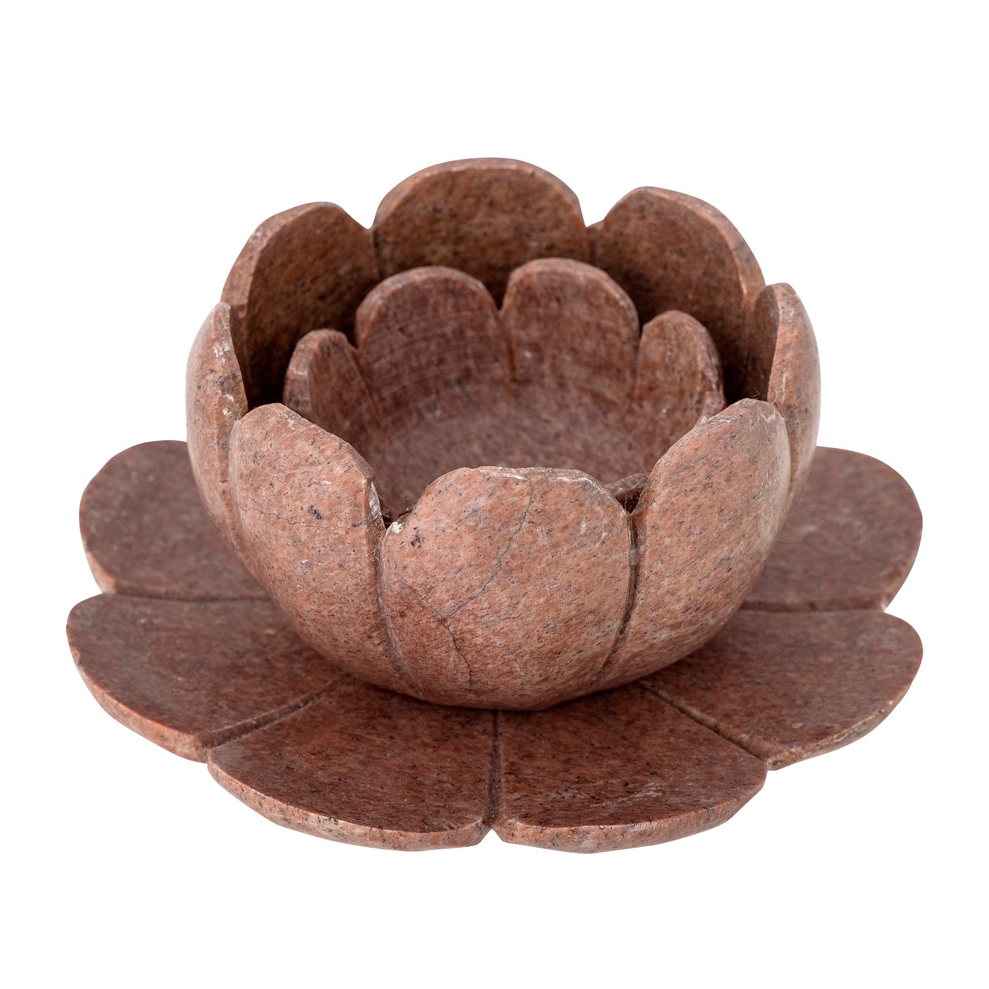 Reiko - Lot de 4 Photophores - Marron - Marbre