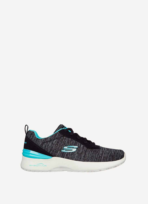 Skechers - Baskets Heathered Mesh Lace-Up - Black Aqua - Femme