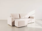 Hector - Divano Angolare Reversibile 4 Posti Divano Letto Con Contenitore - Velluto a Coste - Beige