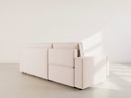 Hector - Divano Angolare Reversibile 4 Posti Divano Letto Con Contenitore - Velluto a Coste - Beige