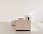 Hector - Divano Angolare Reversibile 4 Posti Divano Letto Con Contenitore - Velluto a Coste - Beige