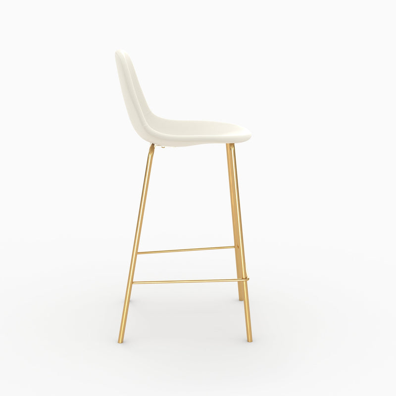 Chaise pour îlot central Henrik en cuir synthétique blanc 65 cm (lot de 2)
