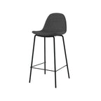 Henrik - Lot De 2 Chaises Pour Îlot Central En Tissu Gris Foncé