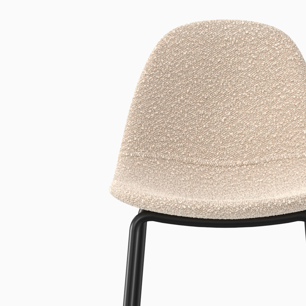 Henrik - Juego de 2 sillas tipo isla central en tela Bouclette beige