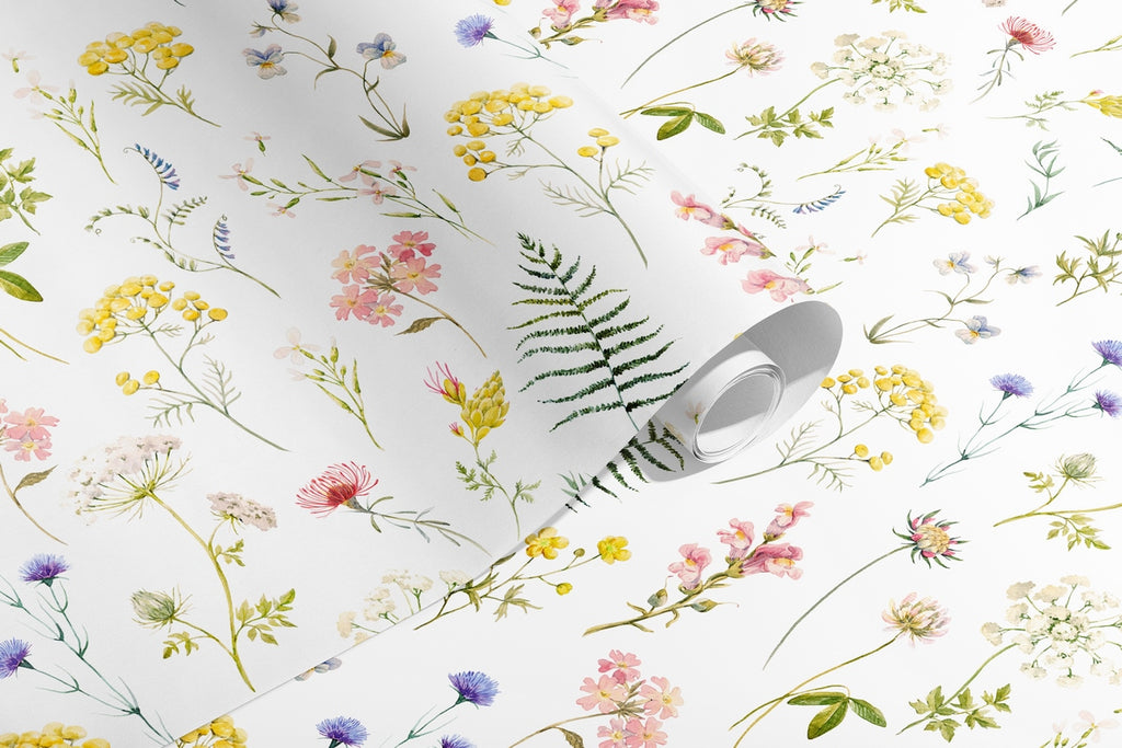 Herbarium Wallpaper - White
