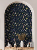 Papel pintado Herbario - Azul marino