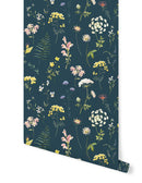 Papel pintado Herbario - Azul marino