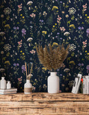 Papel pintado Herbario - Azul marino