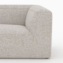 Canapé d'angle gauche modulable Hestia, tissu beige 4 places, 2 poufs