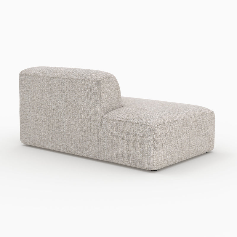 Canapé d'angle droit modulable Hestia en tissu beige 4 places