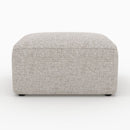 Canapé d'angle gauche modulable Hestia, tissu beige 4 places, 2 poufs