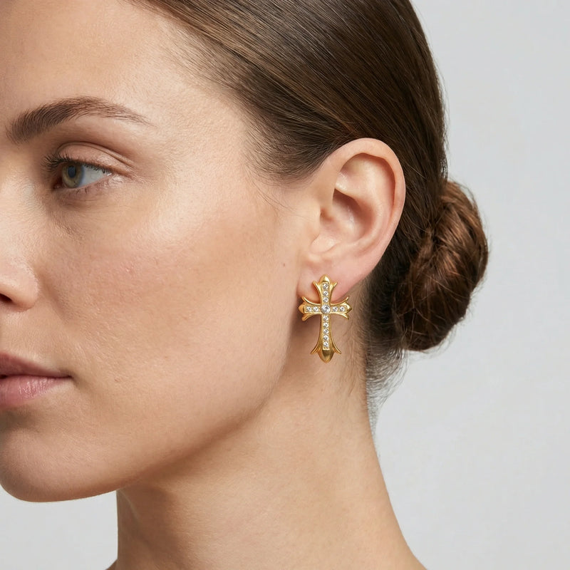 Boucles D'Oreilles Croix Gothic