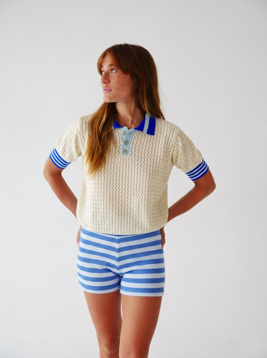 Short Núria Bleu Ciel Et Bleu