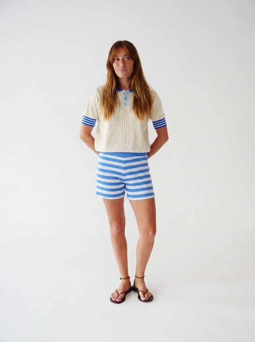 Short Núria Bleu Ciel Et Bleu