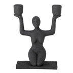 Lucie - Set of 6 Candle Holders - Black - Polyresin