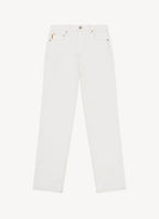 Ganni - Vaquero Recto Talle Alto - Bright White - Mujer