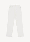 Ganni - Jeans Droit Taille Haute - Bright White - Femme