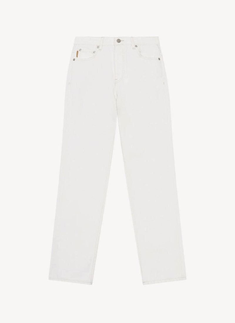 Ganni - Jeans Droit Taille Haute - Bright White - Femme
