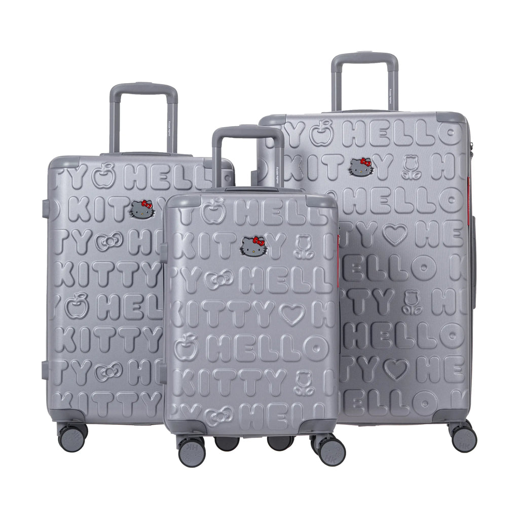 Set Med 3 Resväskor Hello Kitty Kuririn - Silver